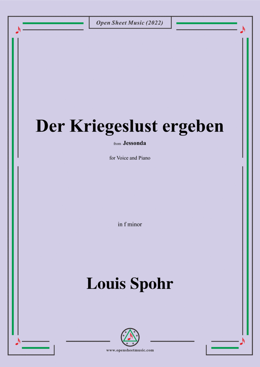 Spohr-Der Kriegeslust ergeben,in f minor Voice scores gallery preview page 1