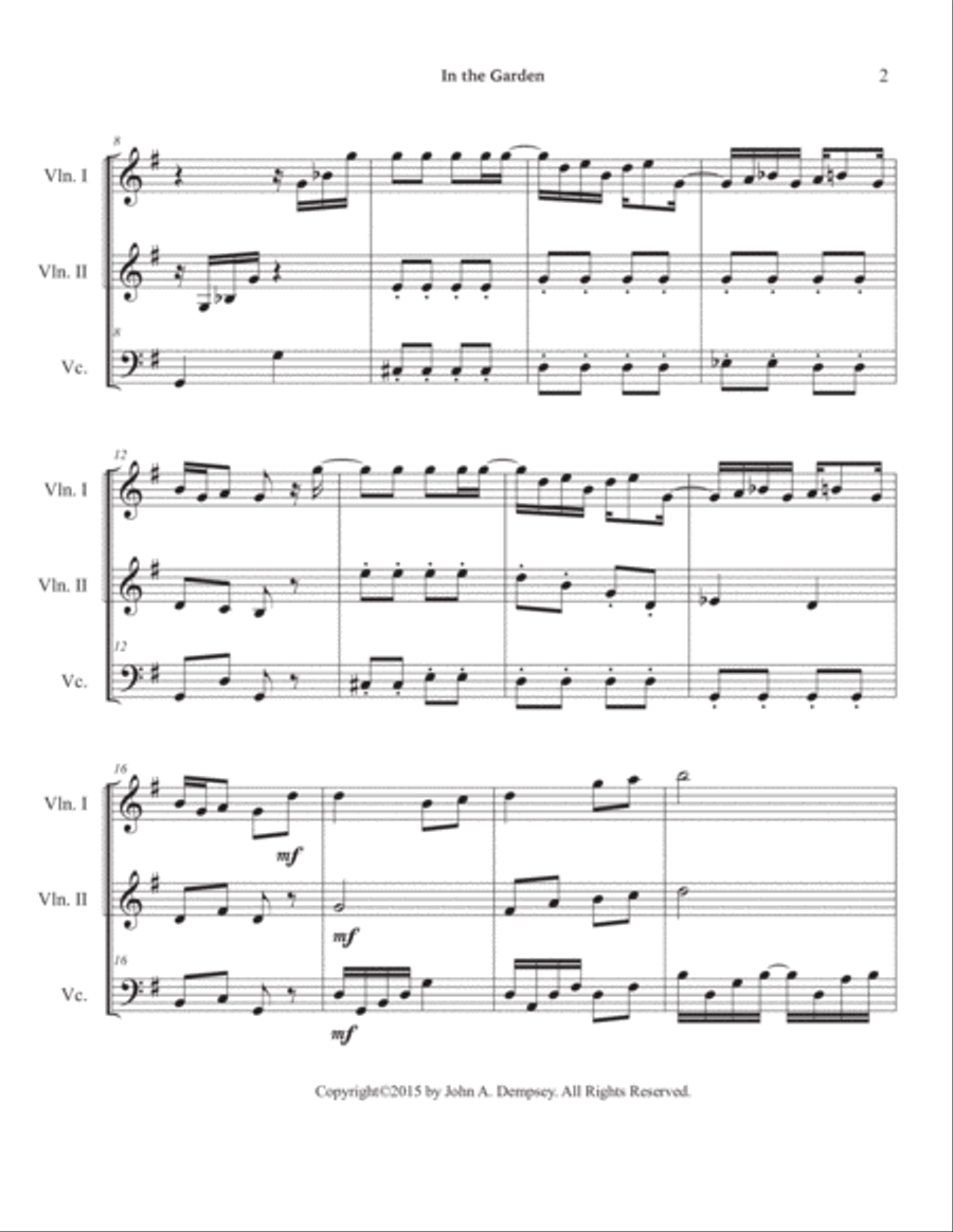 In the Garden / Maple Leaf Rag (String Trio for Two Violins and Cello) String Trio scores gallery preview page 6
