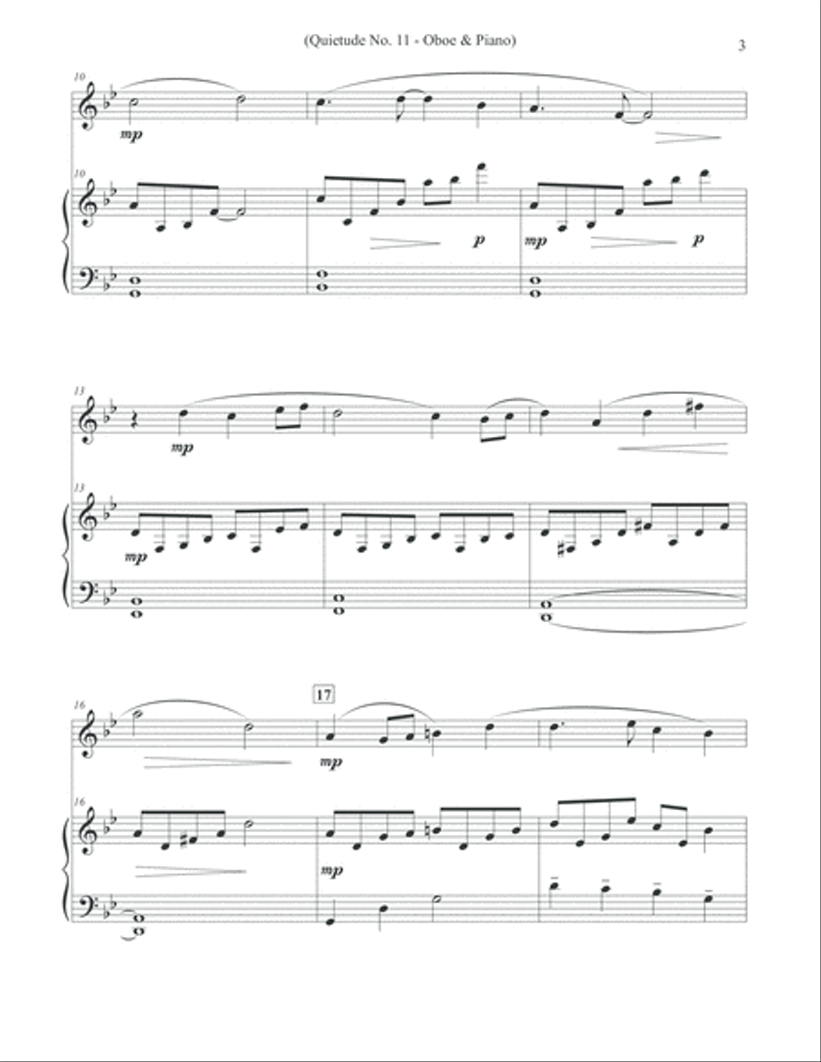 Quietude No. 11 - Oboe & Piano Piano scores gallery preview page 3