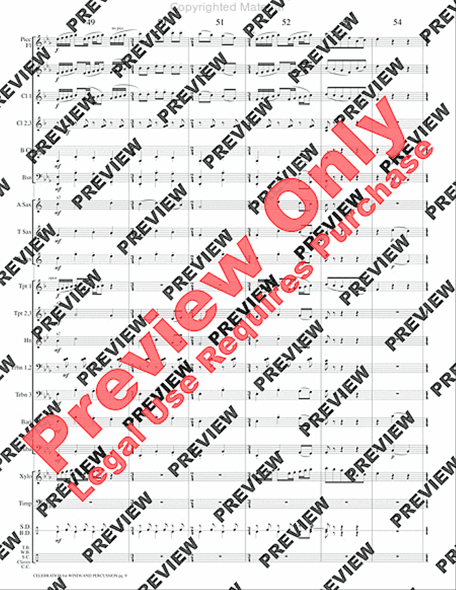 Celebration for Winds and Percussion Concert Band scores gallery preview page 12