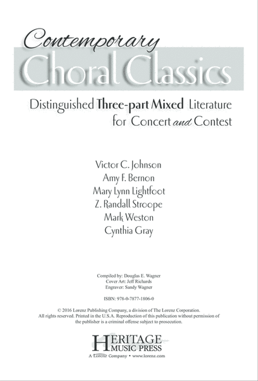 Contemporary Choral Classics 3-Part scores gallery preview page 1