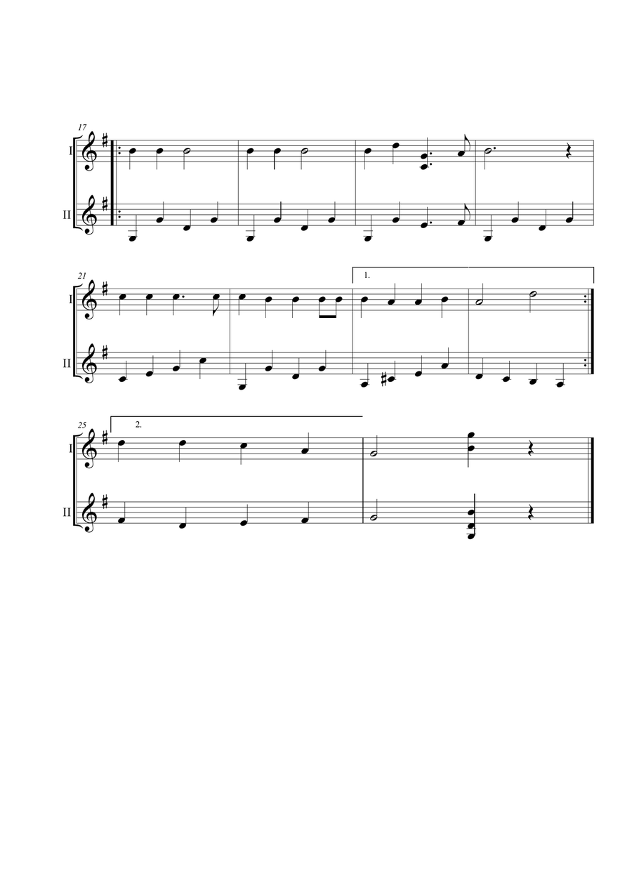 Jingle bells 2 violins Violin Solo scores gallery preview page 2