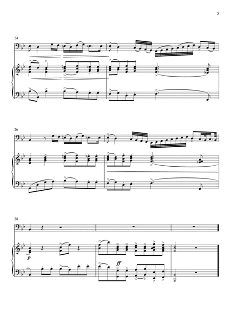 Giovanni Bononcini - Deh pi a me non v_asondete (Piano and Tuba) Small Ensemble scores gallery preview page 5