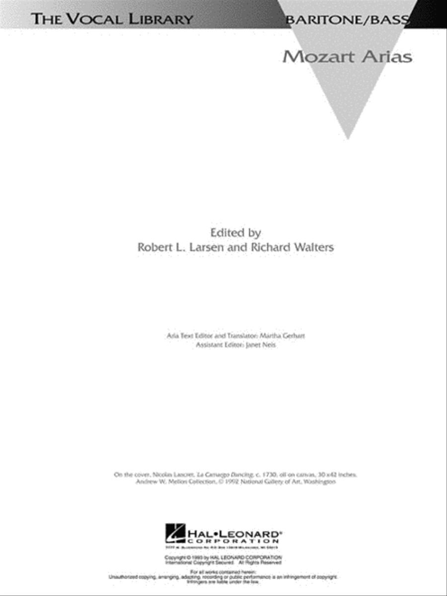 Mozart Arias for Baritone/Bass Voice Solo scores gallery preview page 2