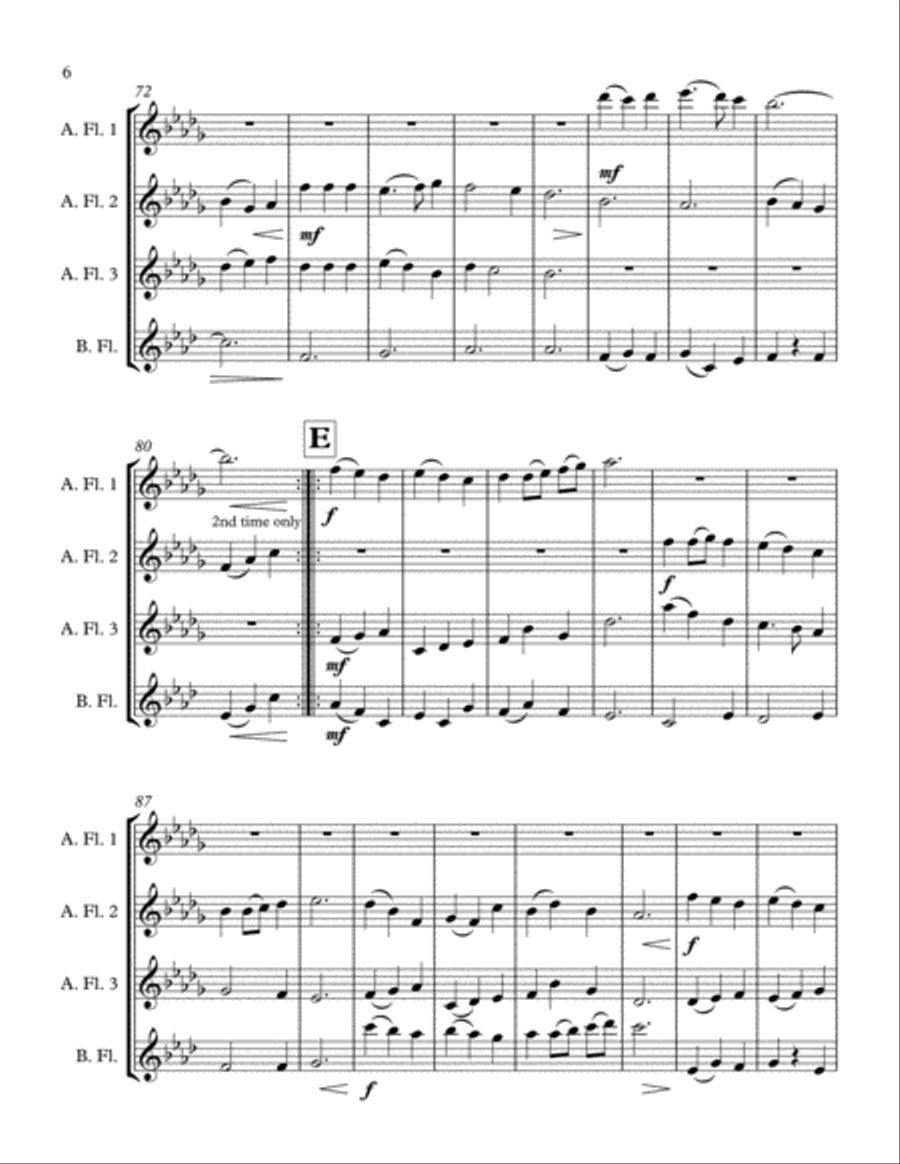 Scherzo for Low Flutes Woodwind Quartet scores gallery preview page 6