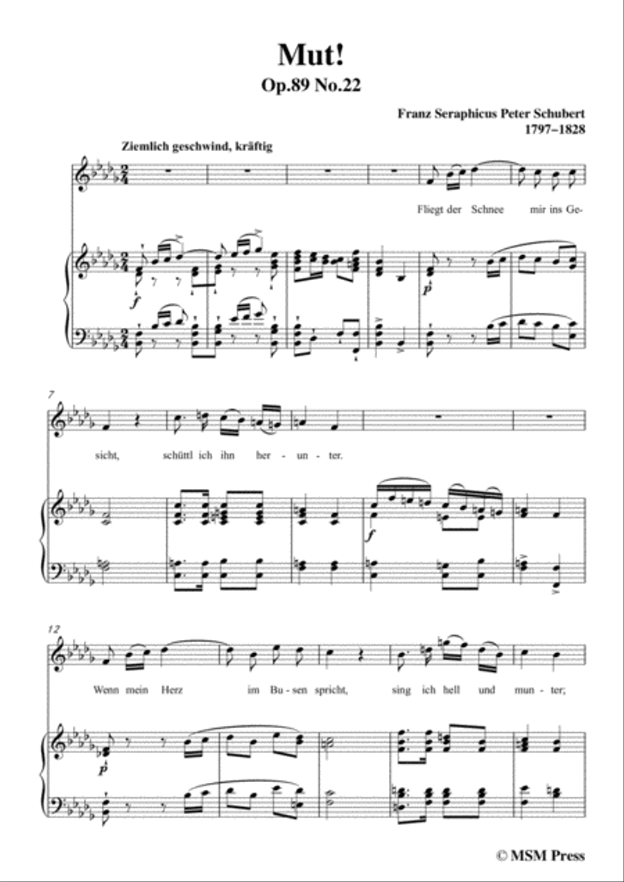 Schubert-Gute Nacht,from 'Winterreise',Op.89(D.911) No.1,in f minor,for Voice&Piano Voice scores gallery preview page 3