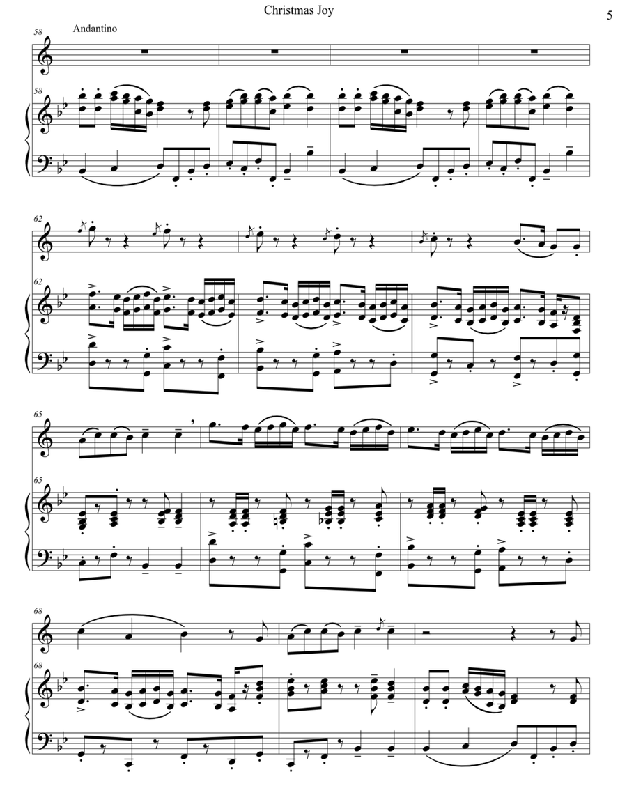 Christmas Joy - Medley of Five Joyous Christmas Carols B-Flat Clarinet scores gallery preview page 6