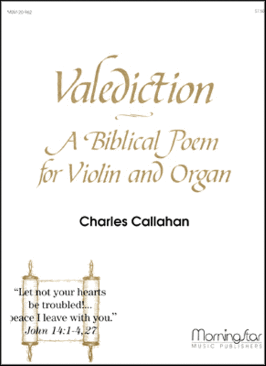 Valediction: A Biblical Poem for Violin and Organ Violin scores gallery preview page 1