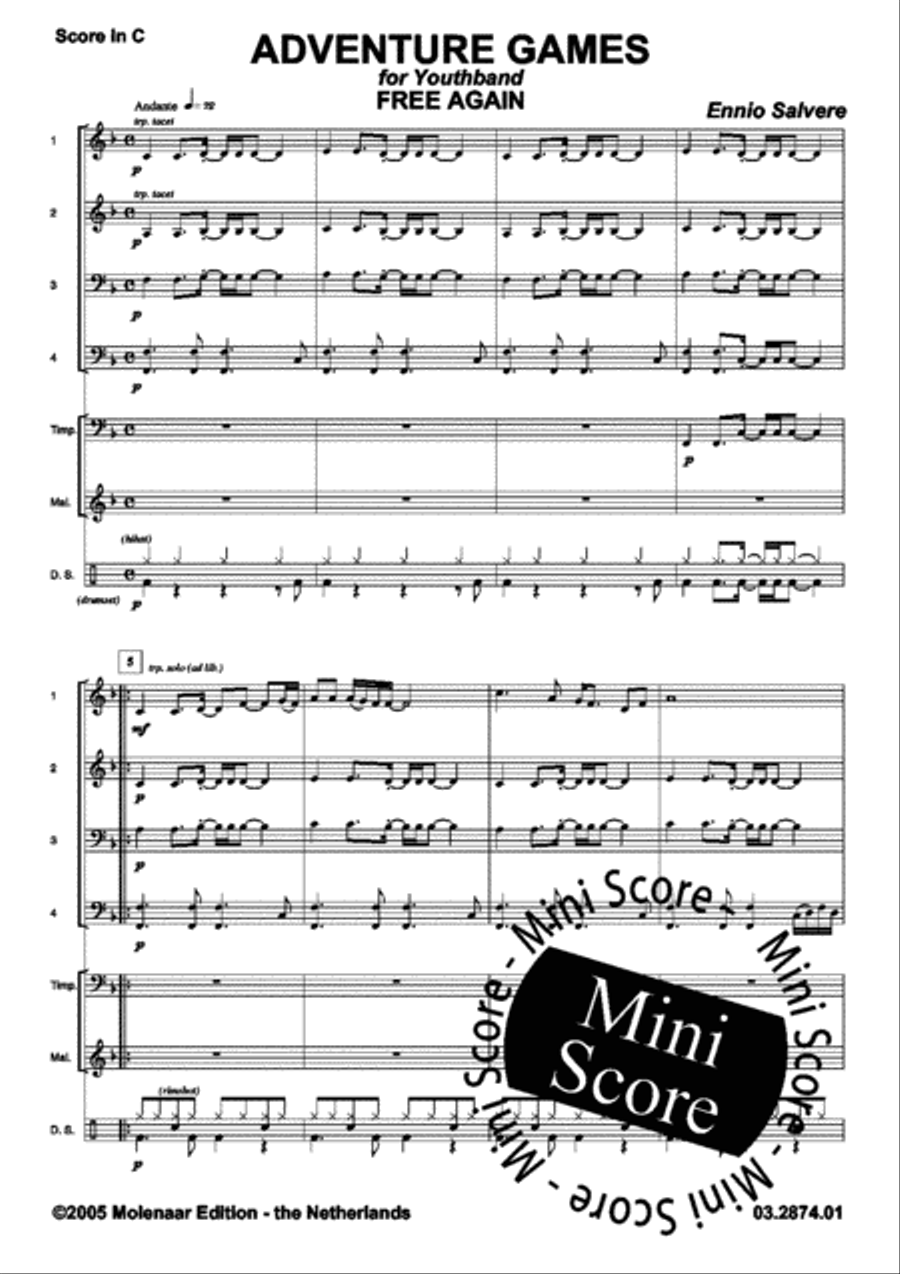 Free Again Fanfare Band scores gallery preview page 5