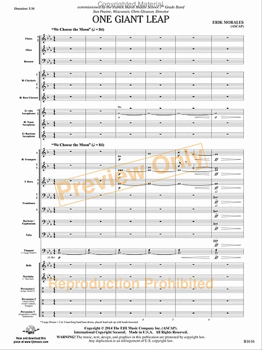 One Giant Leap Concert Band scores gallery preview page 32