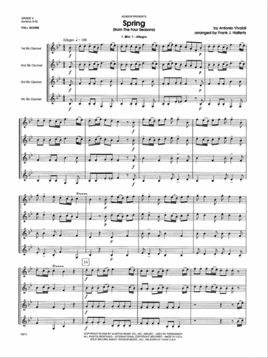 Spring (from The Four Seasons) Set of Parts scores gallery preview page 2