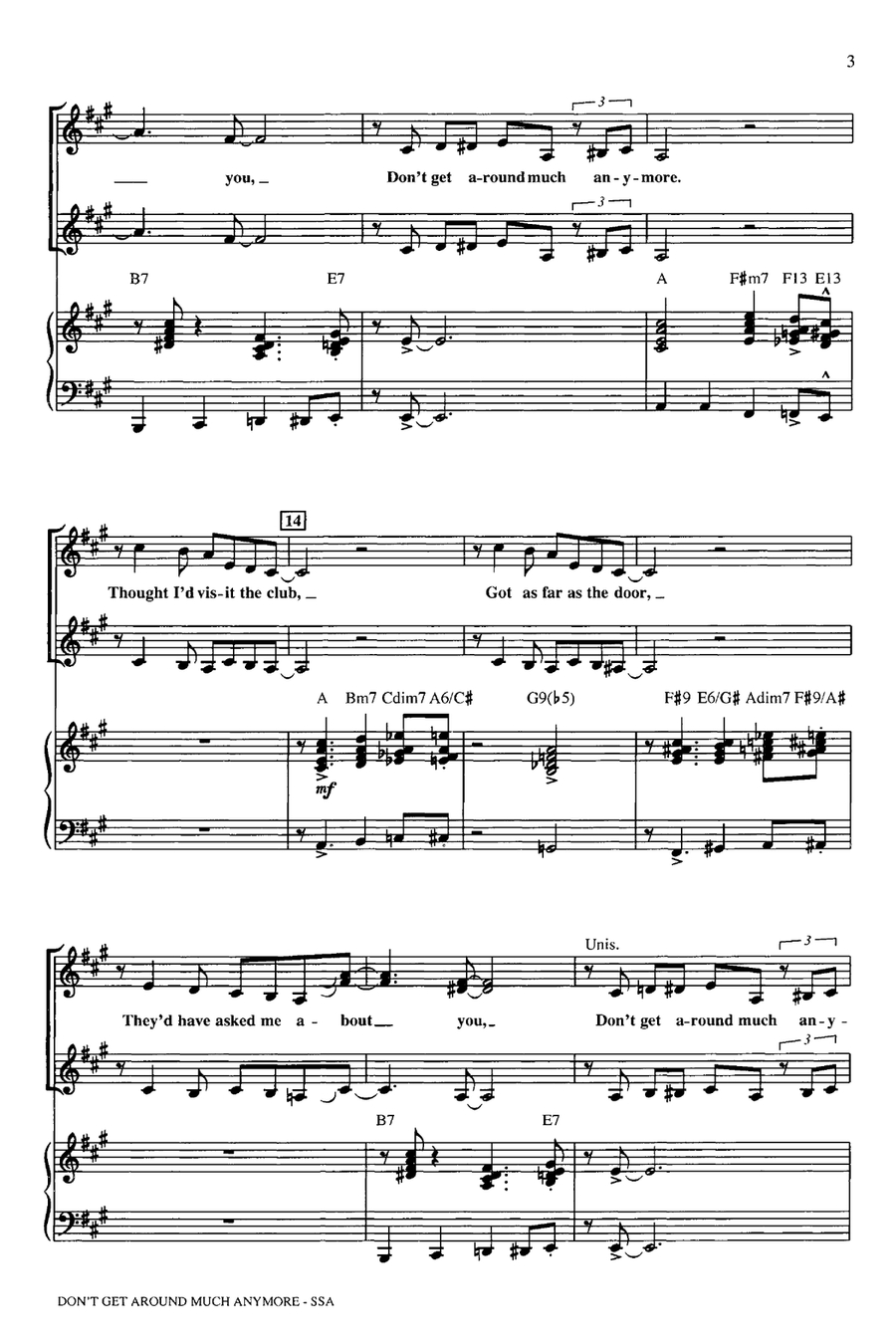 Don't Get Around Much Anymore (arr. Mark Brymer) SSA scores gallery preview page 2