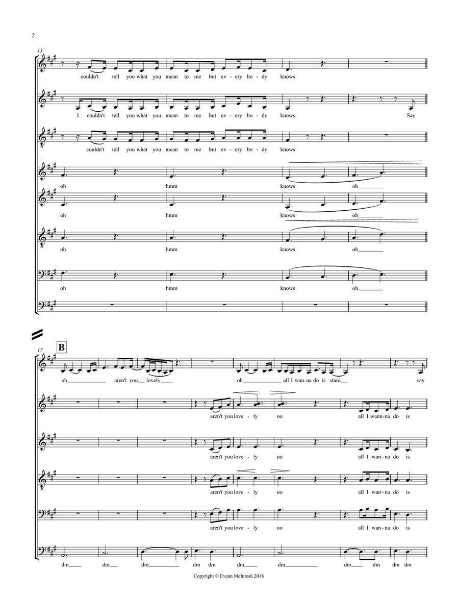 Aren't You Lovely Aren't You Lovely 4-Part scores gallery preview page 2