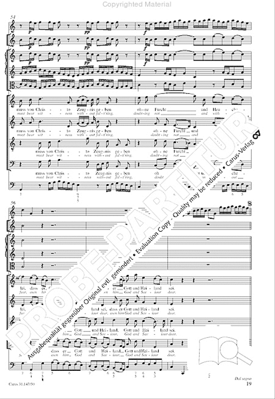 Heart and mouth and thought and action (Herz und Mund und Tat und Leben) (Herz und Mund und Tat und Leben) 4-Part scores gallery preview page 21