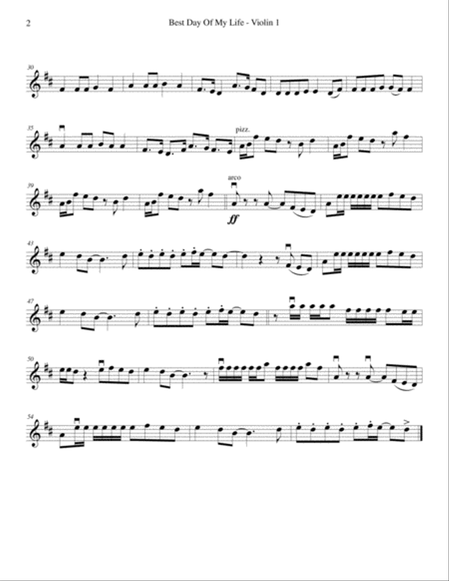 Best Day Of My Life String Quartet scores gallery preview page 2