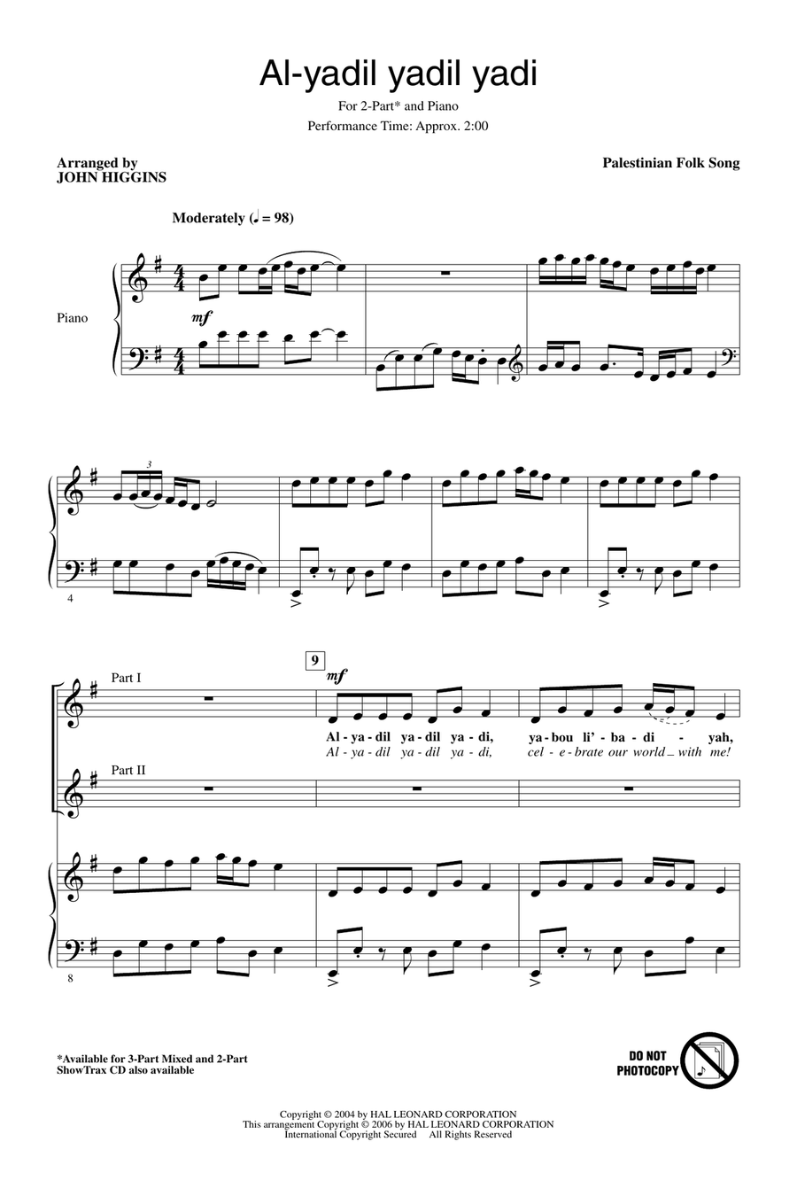 Al-Yadil Yadil Yadi 2-Part scores gallery preview page 1