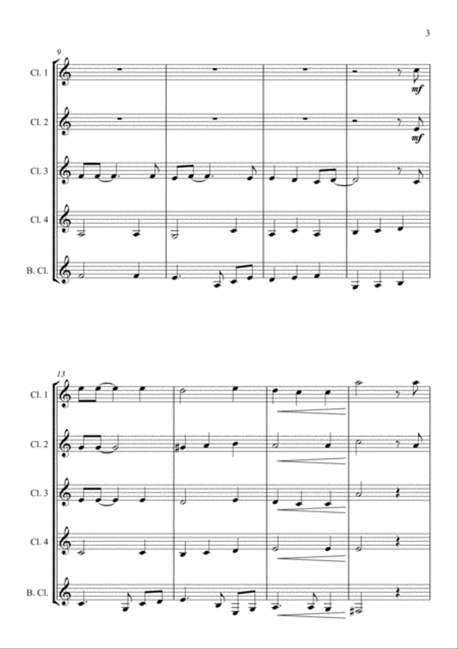 I Still Call Australia Home Clarinet Choir scores gallery preview page 3