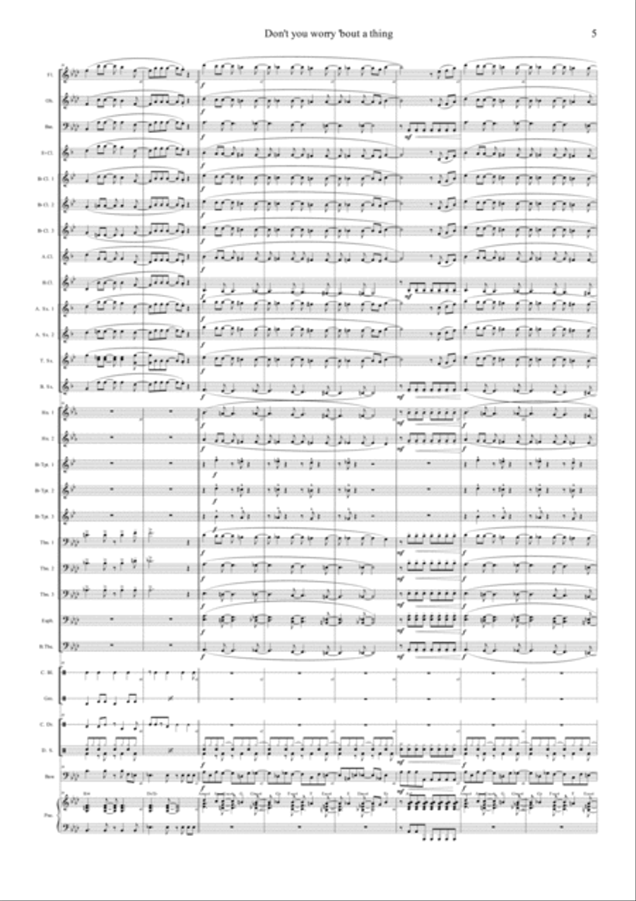 Don't You Worry 'bout A Thing Concert Band scores gallery preview page 5