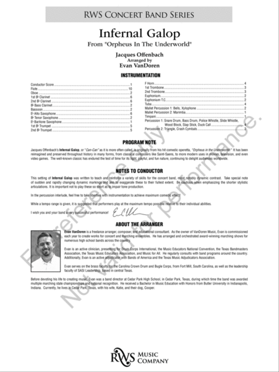 Infernal Galop Concert Band scores gallery preview page 3
