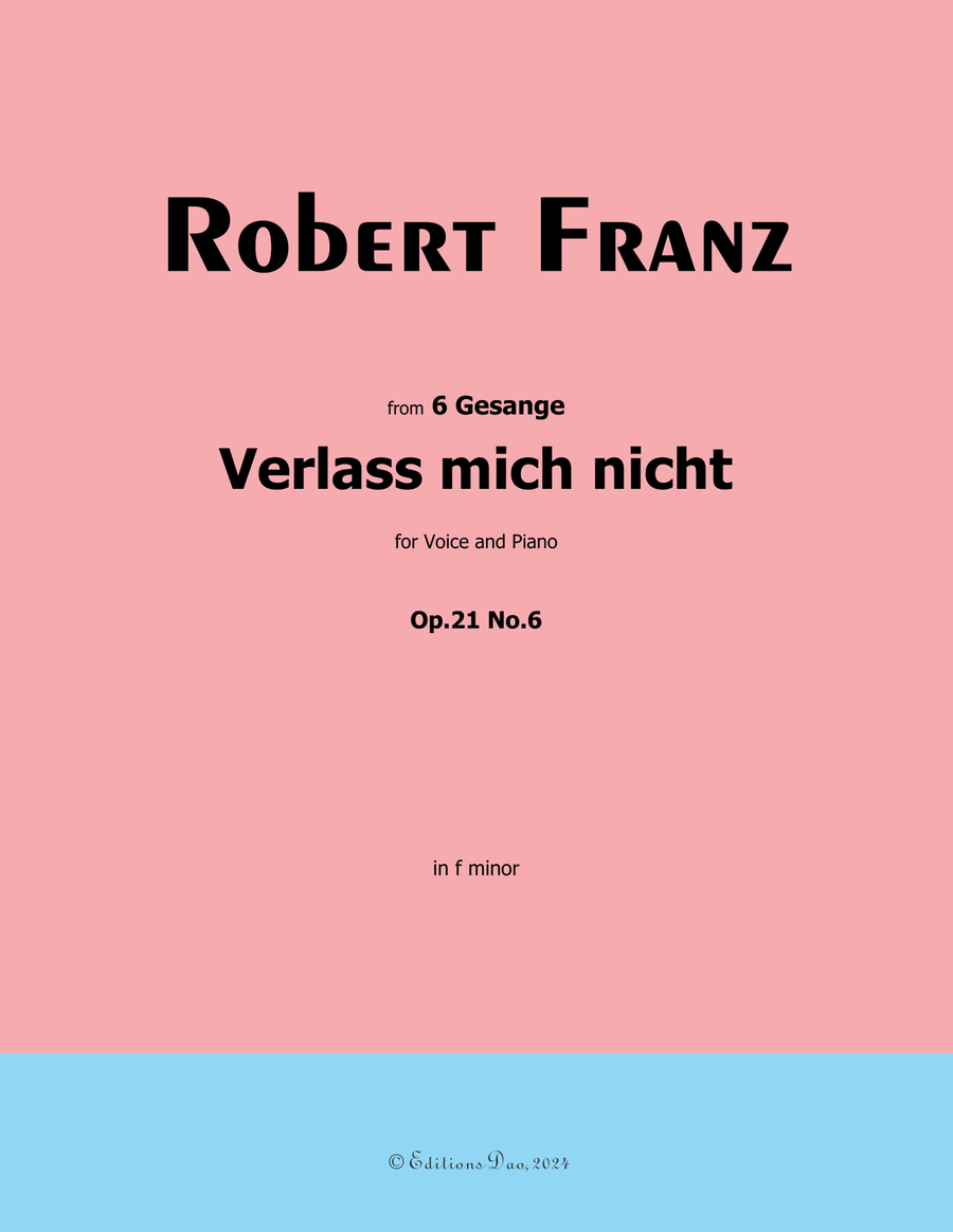 Verlass mich nicht, by Robert Franz, in f minor Voice scores gallery preview page 1