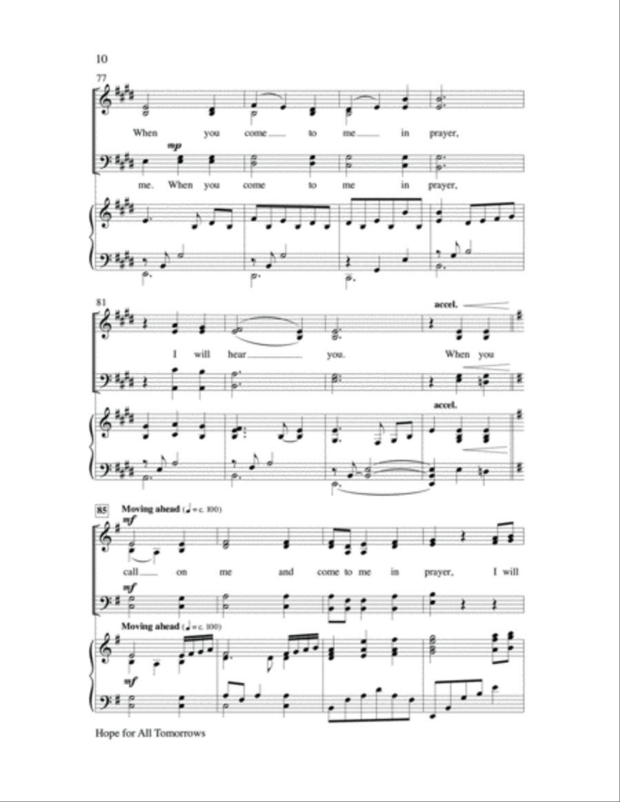 Hope for all Tomorrows Hope for all Tomorrows Choir scores gallery preview page 10