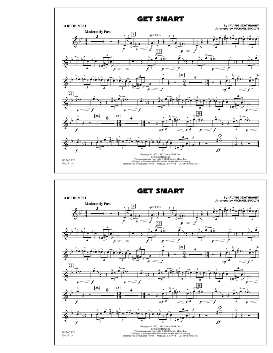 Get Smart - 1st Bb Trumpet Marching Band scores gallery preview page 1