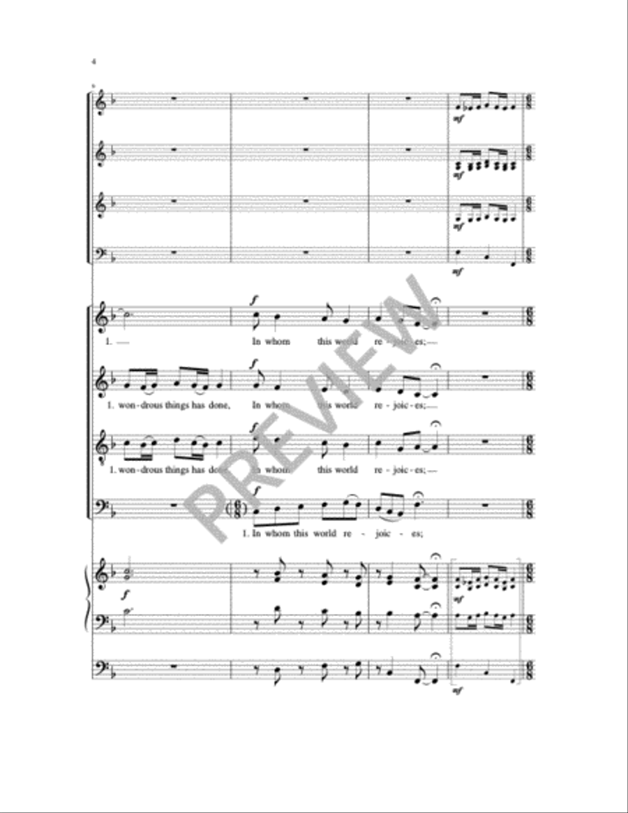 Now Thank We All Our God Now Thank We All Our God 4-Part scores gallery preview page 12