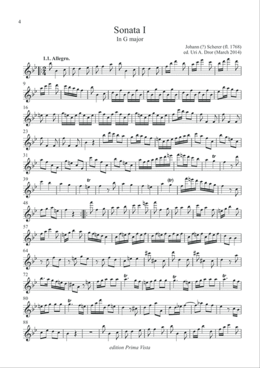 Johann Scherer, III Trios for Three Recorders, Parts Woodwind Trio scores gallery preview page 4