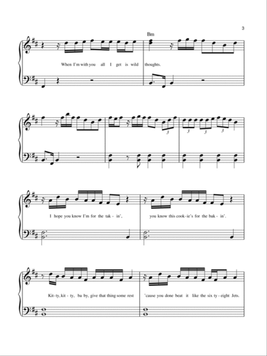 Wild Thoughts (feat. Rihanna & Bryson Tiller) Easy Piano scores gallery preview page 3