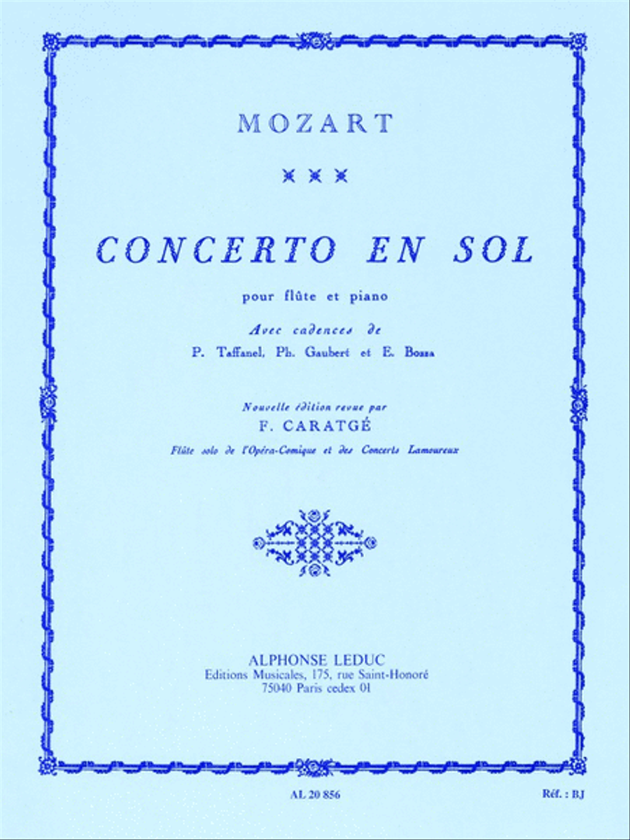 Concerto En Sol Pour Flute Et Piano Flute Solo scores gallery preview page 1