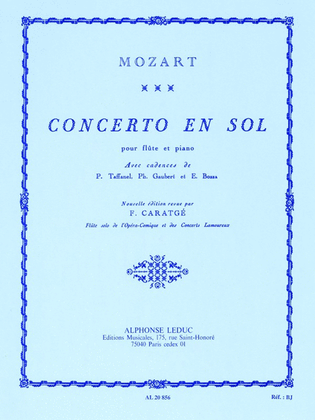 Book cover for Concerto En Sol Pour Flute Et Piano