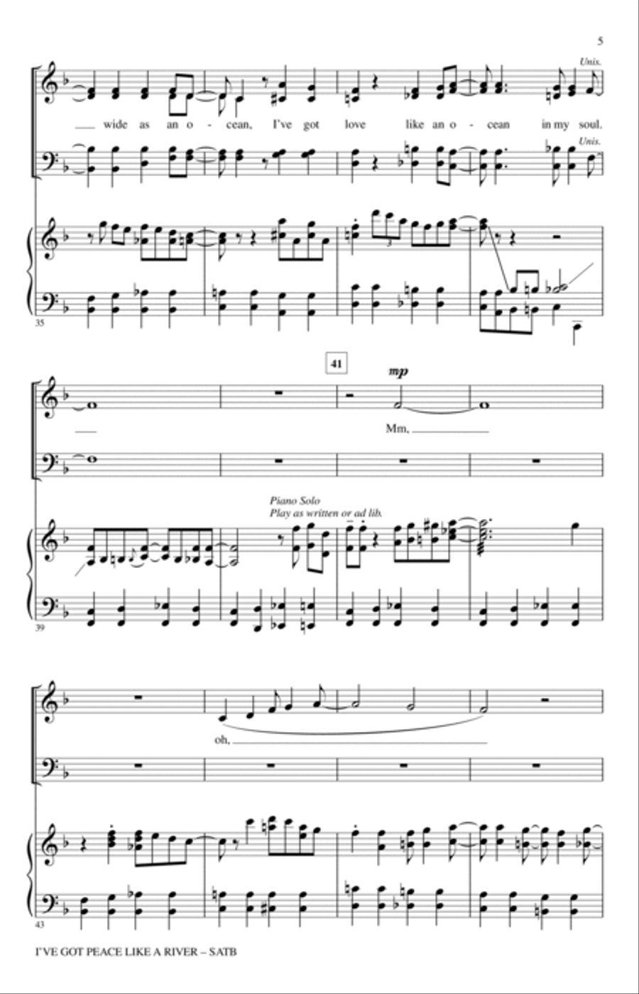 I've Got Peace Like A River 4-Part scores gallery preview page 4