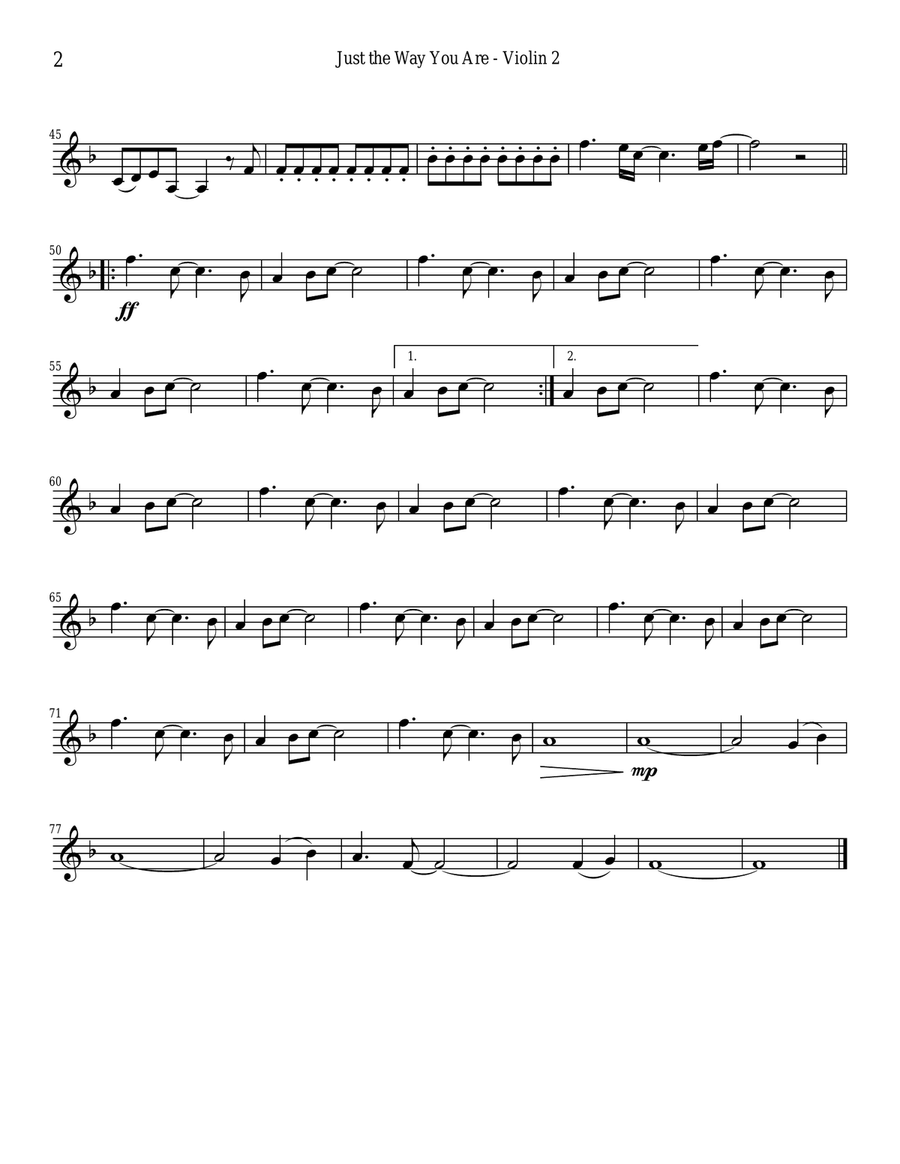 Just The Way You Are String Quartet scores gallery preview page 4