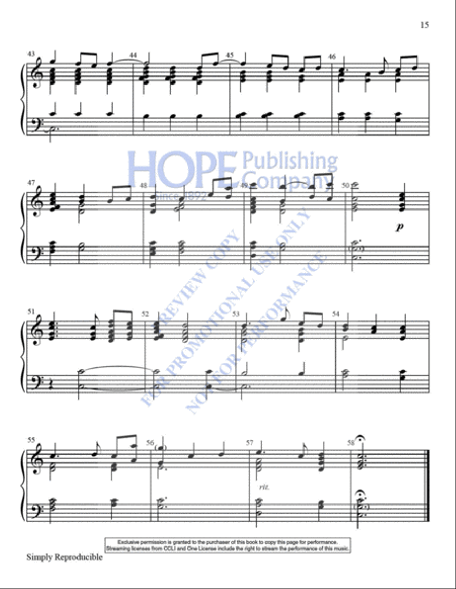 Simply Reproducible Hymns Handbell Choir scores gallery preview page 18