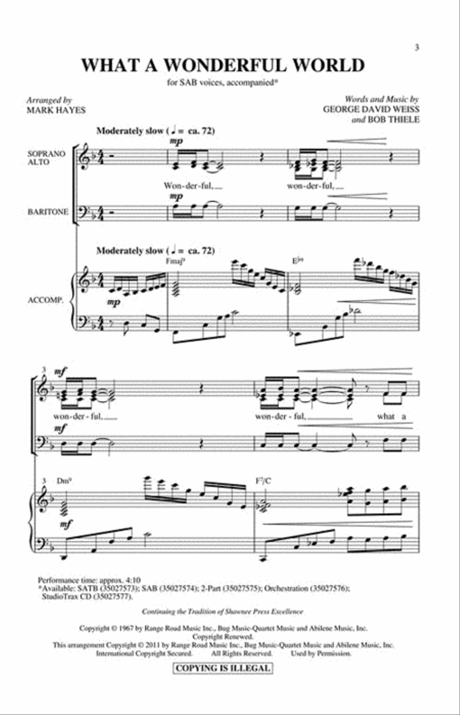 What a Wonderful World 3-Part scores gallery preview page 2