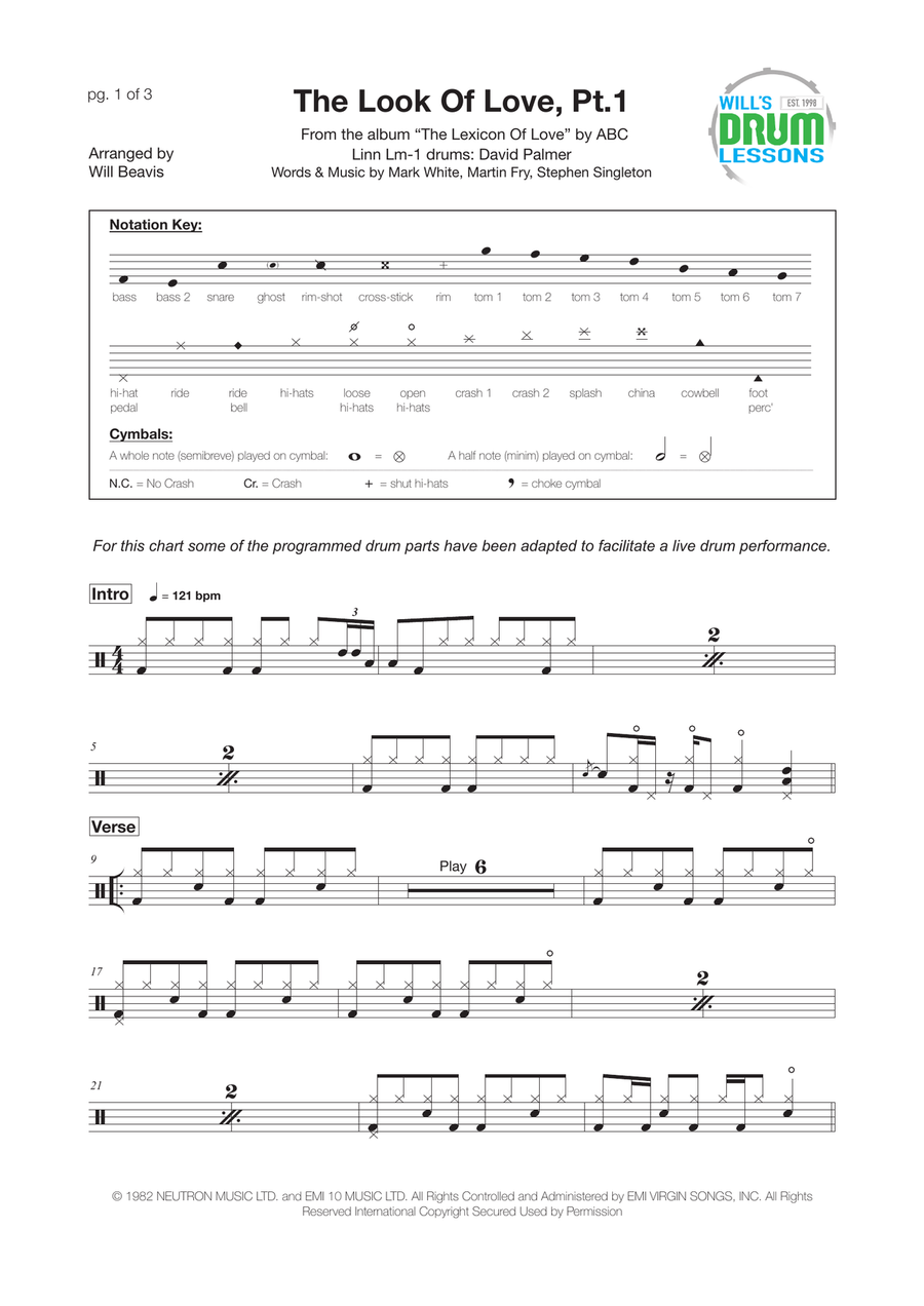 The Look Of Love Drum Set scores gallery preview page 1