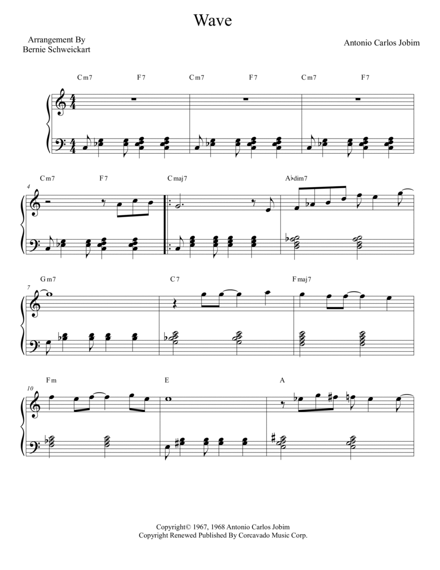 Wave Piano Solo scores gallery preview page 1