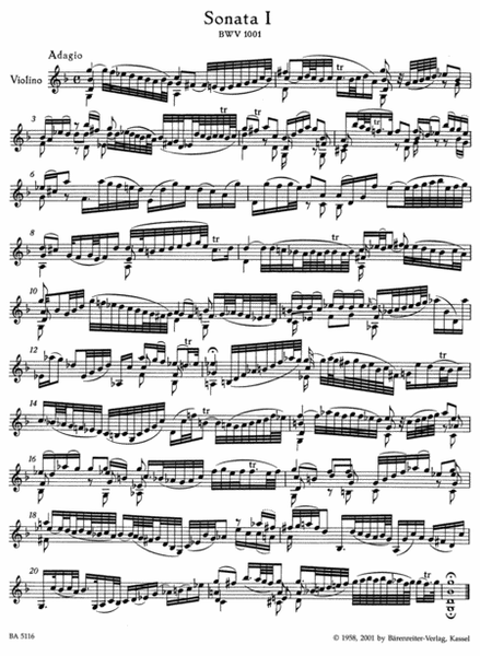 3 Sonatas And 3 Partitas For Solo Violin, BWV 1001-1006
