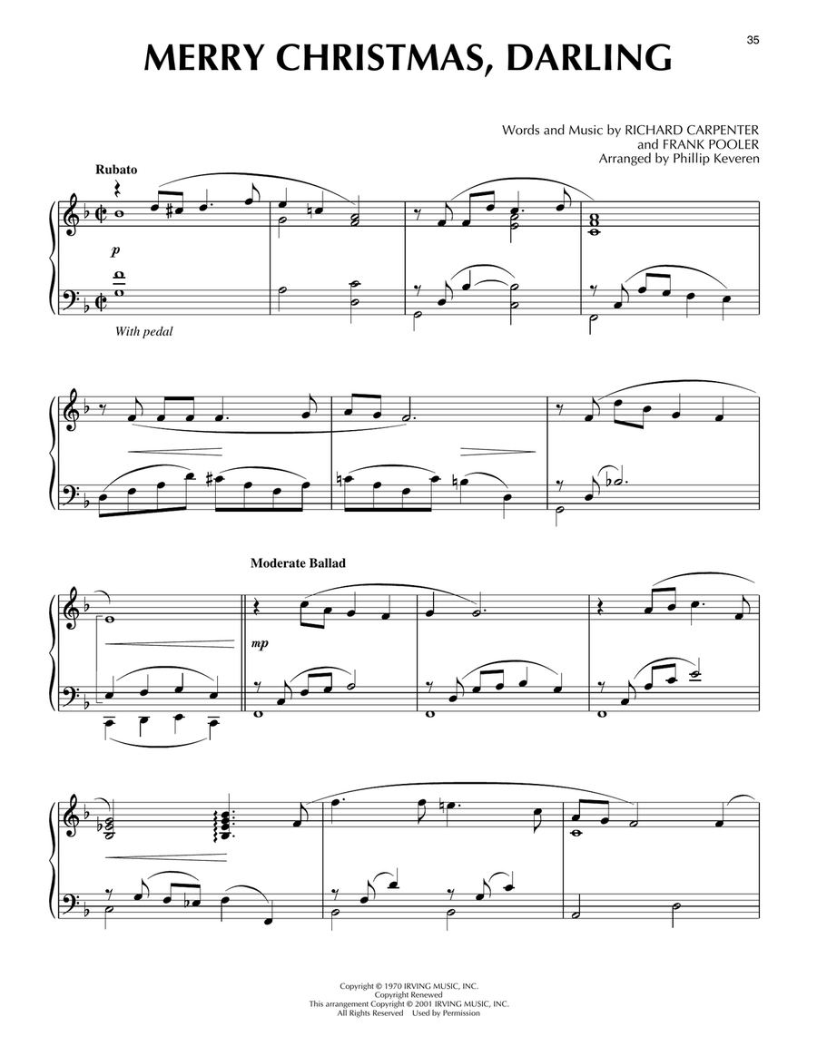 Merry Christmas, Darling [Jazz version] (arr. Phillip Keveren) Piano Solo scores gallery preview page 1