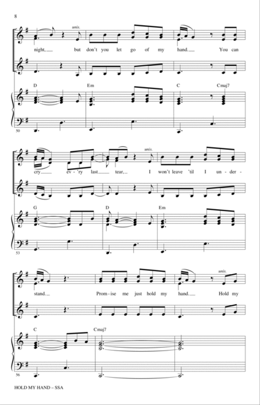 Hold My Hand (from Top Gun: Maverick) (arr. Mac Huff) SSA scores gallery preview page 7