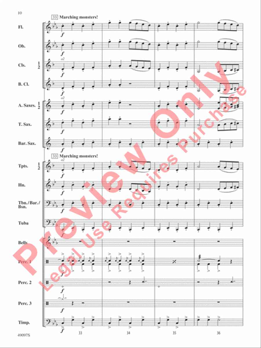 Monsters, Unite! Concert Band scores gallery preview page 11