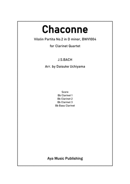 Bach Chaconne for Clarinet Quartet