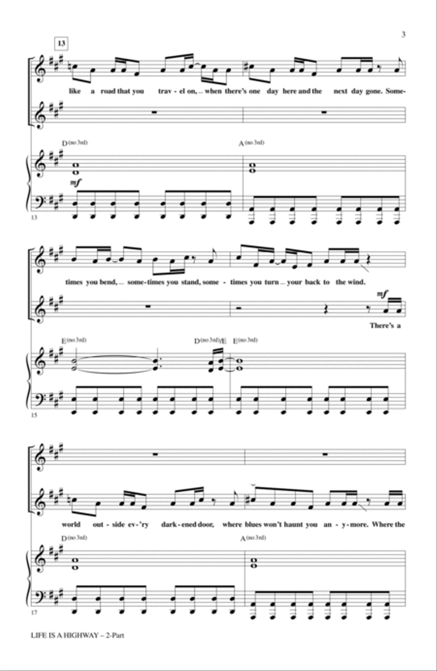 Life Is A Highway (from Cars) (arr. Alan Billingsley) 2-Part scores gallery preview page 2