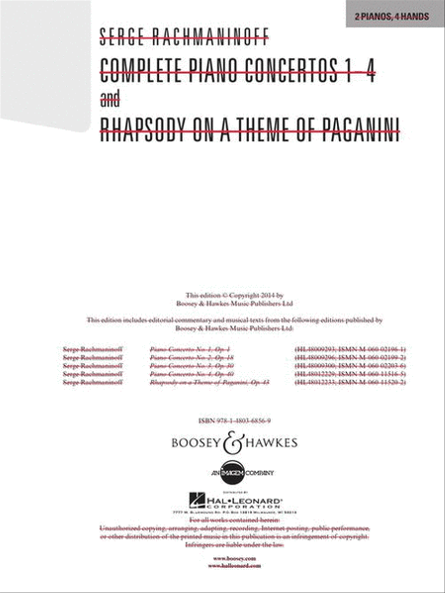 Complete Piano Concertos Nos. 1-4 & Rhapsody on a Theme of Paganini Piano Solo scores gallery preview page 4