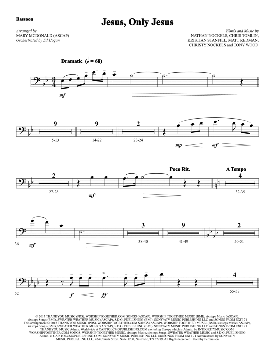 Jesus, Only Jesus - Bassoon Choir scores gallery preview page 1