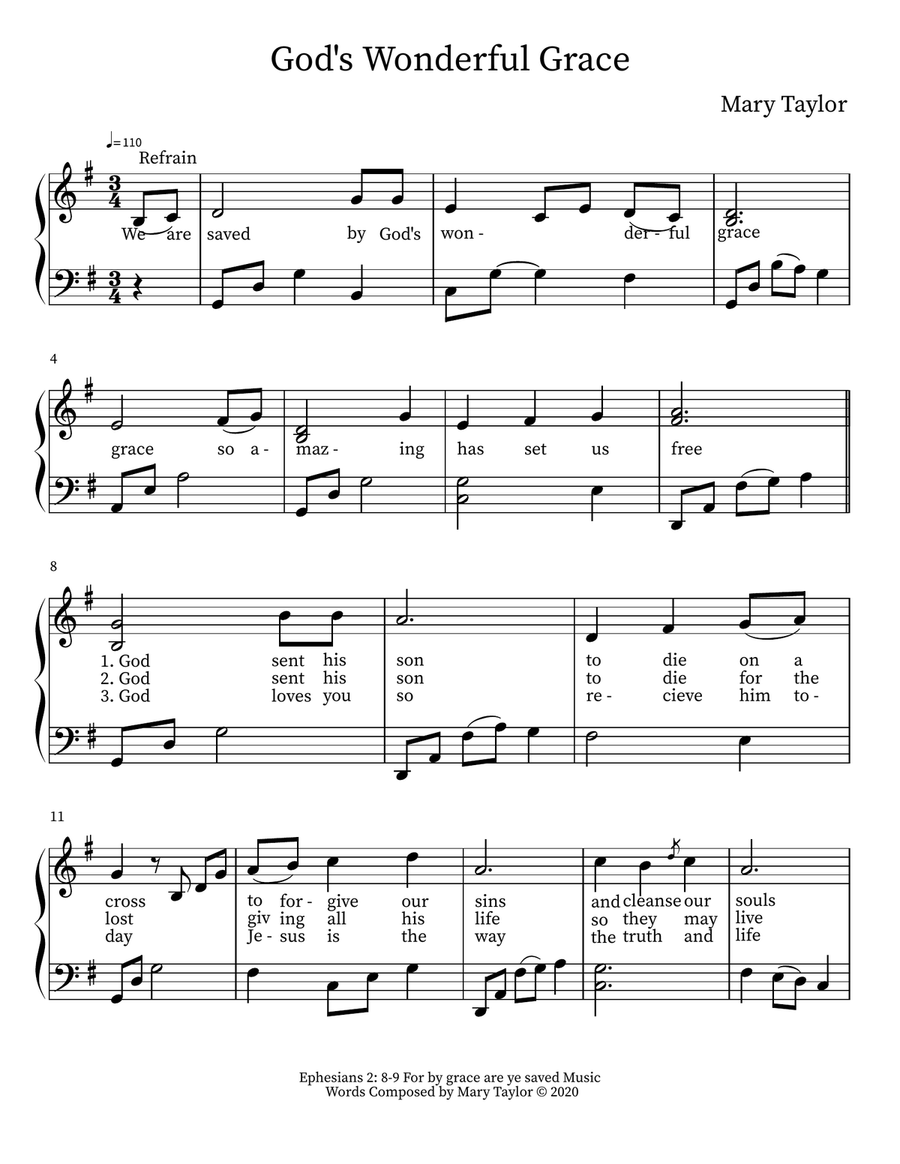 God's Wonderful Grace Choir scores gallery preview page 1