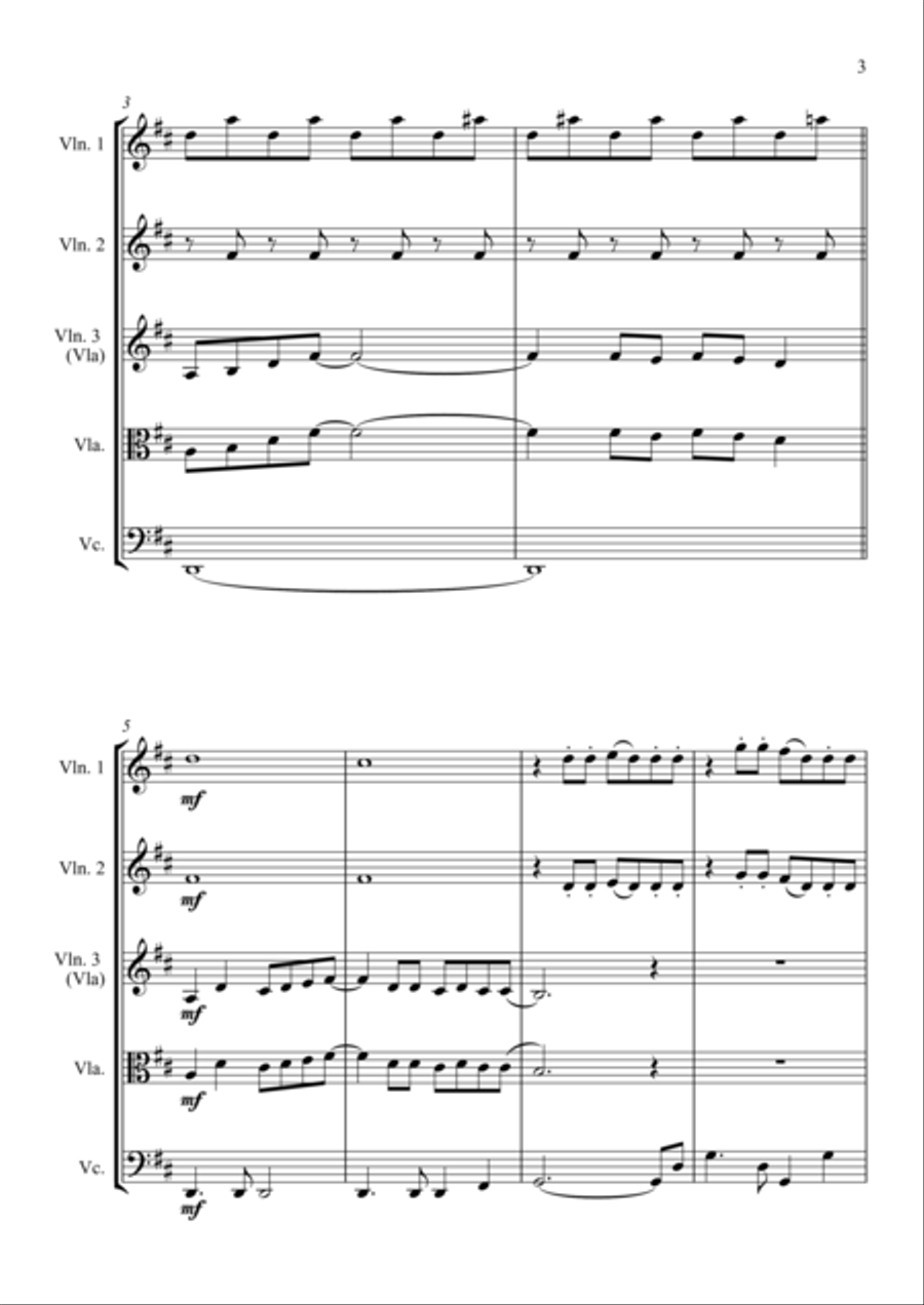 Mamma Mia Mamma Mia String Quartet scores gallery preview page 3