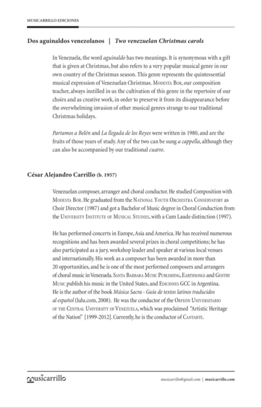 Partamos a Belen / La llegada de los Reyes (Two Venezuelan Christmas Carols) 4-Part scores gallery preview page 2