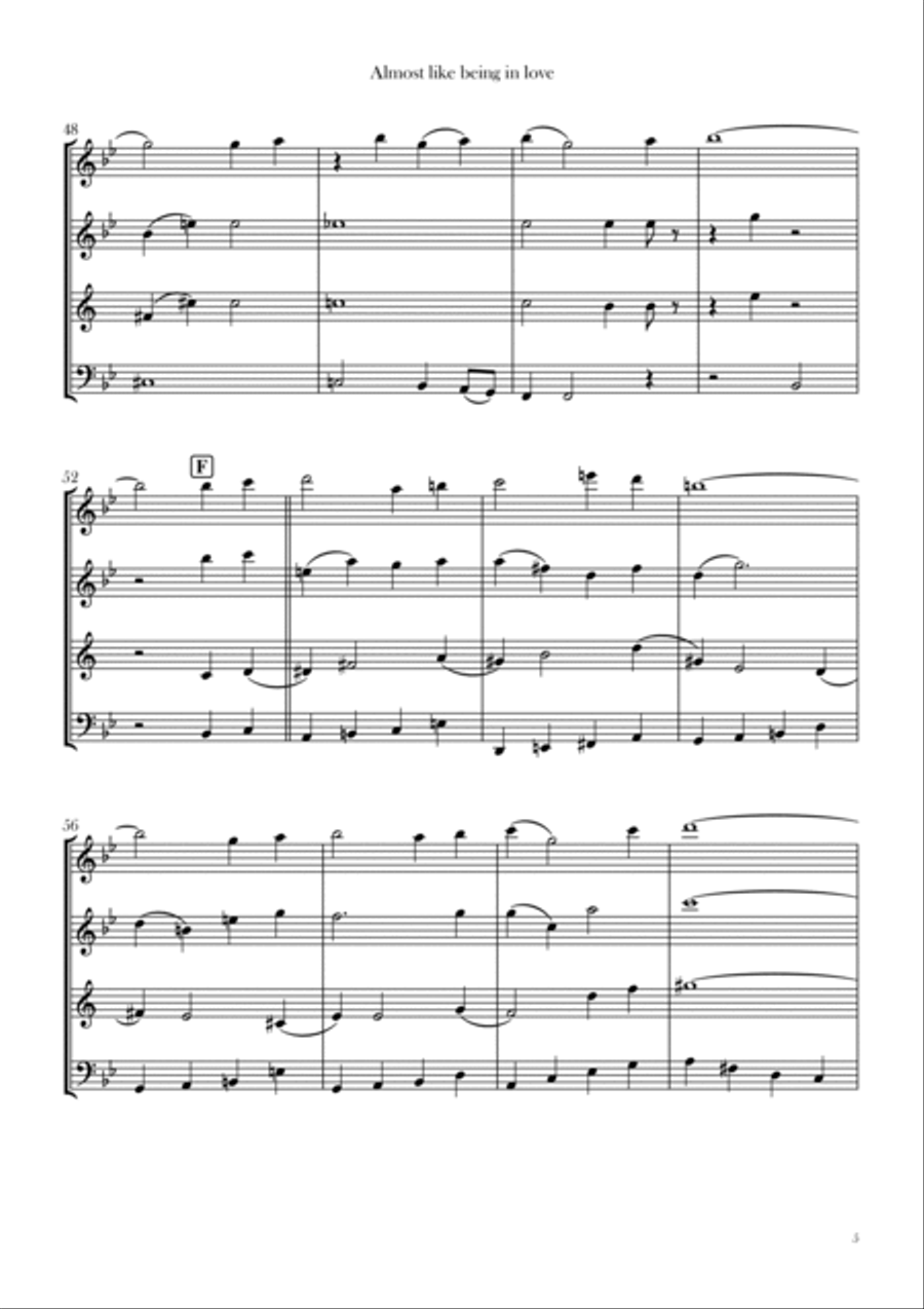 Almost Like Being In Love Woodwind Quartet scores gallery preview page 5