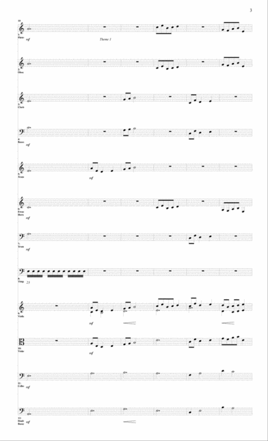 Symphony # 2 First Movement Small Ensemble scores gallery preview page 3